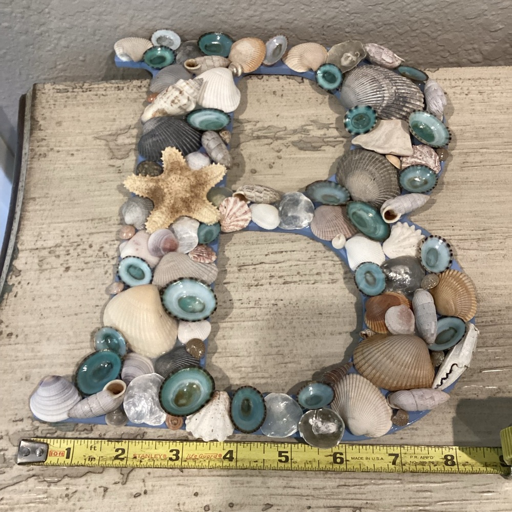 Handmade Seashell and Starfish Decor Letter B